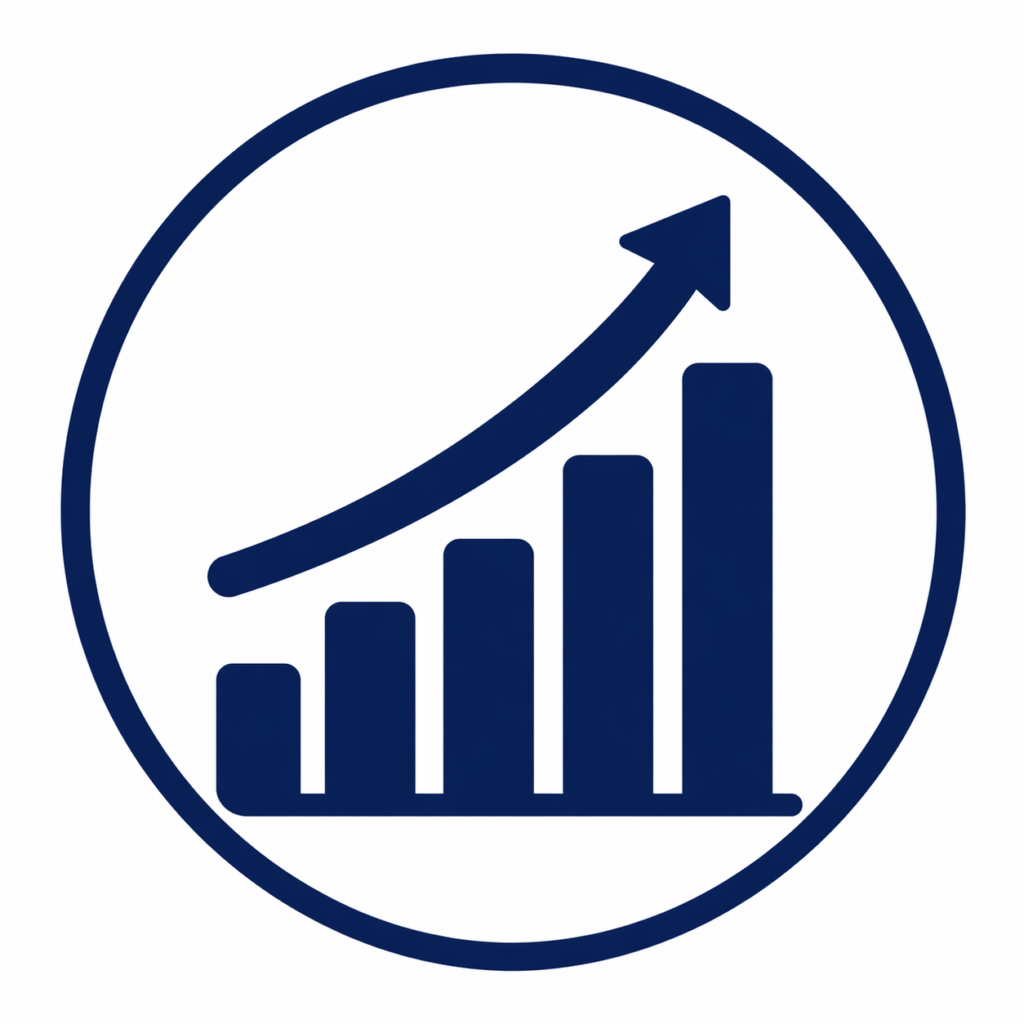 Grafico di crescita con freccia